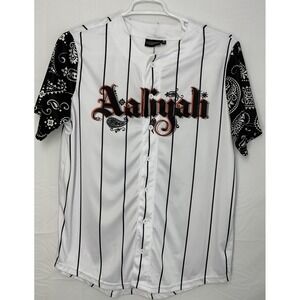 NWOT Unisex Aaliyah Princess of R&B Black & White Short‎ Sleeve Jersey - Medium